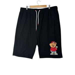 Bleeker & Mercer Shorts‎ Mens Size 3XL Black Streetwear Grunge Bear Pockets